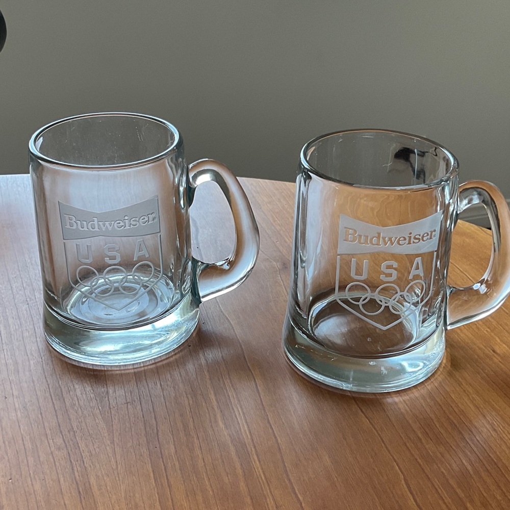 Budweiser USA Olympic Glass Mugs